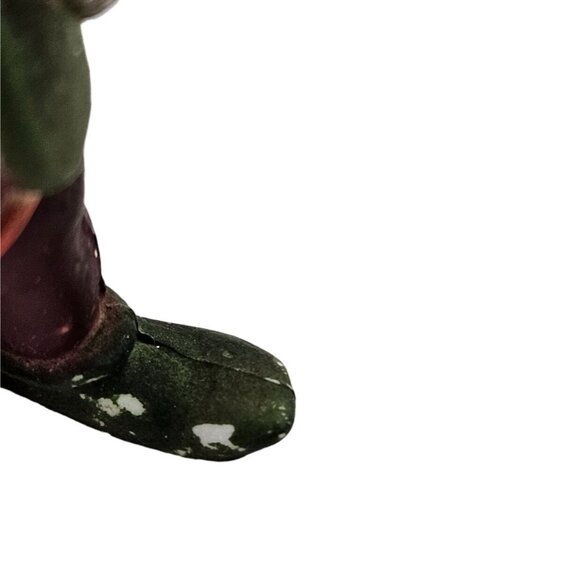 Vintage Gnome Christmas Ornament Elf Dwarf Hand Painted Rustic Holiday Decor - Picture 6 of 9